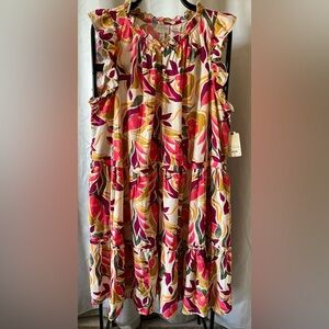 St. John's Bay Womens Short Sleeve Floral Drop Waist Dress